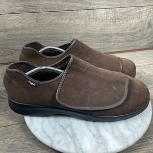 Prope Shoes‎ Mens 12 X 3E Brown Leather Slip On Strap Comfort Lightweight Casual